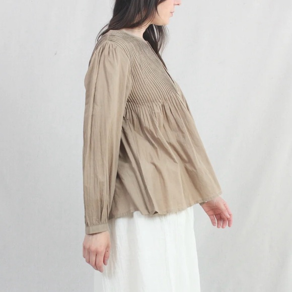 Ichi antiquites hand dyed cotton khadi pintuck shirt - Picture 3 of 12